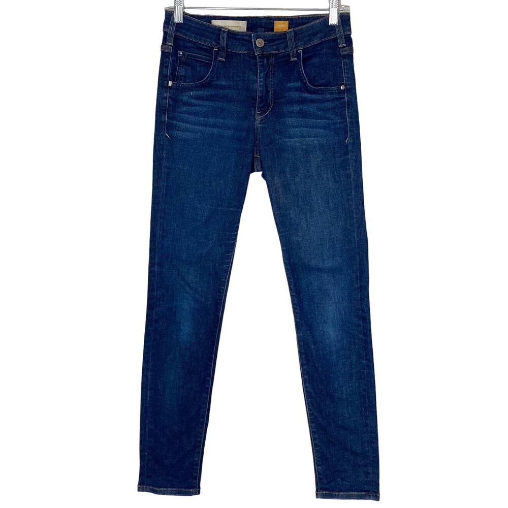 Anthropologie Pilcro and the Letterpress High Rise Skinny Jeans Dark Wash Sz 26